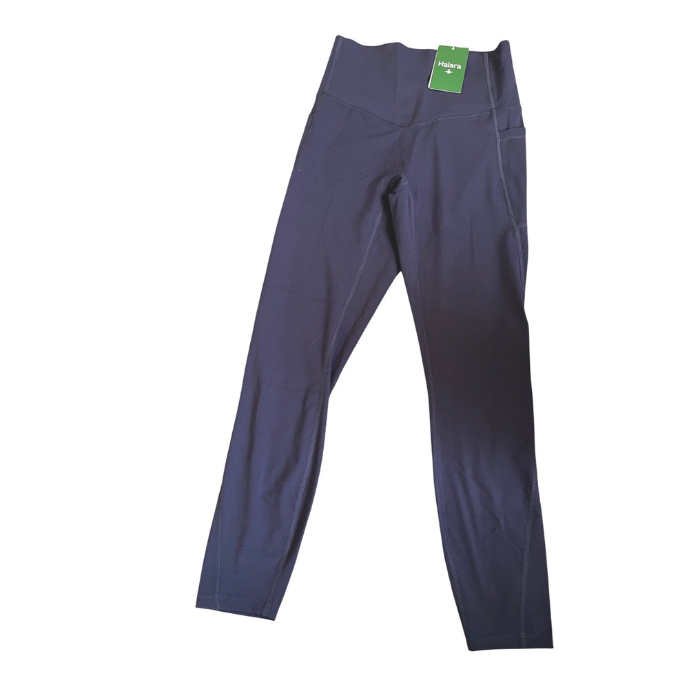Halara Womens High Waisted Navy Blue 7/8 Leggings with Pockets Size Small NWT